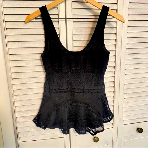 Ganni Tops Ganni Lace Crochet Peplum Tank Top S Poshmark